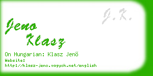 jeno klasz business card
