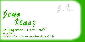 jeno klasz business card